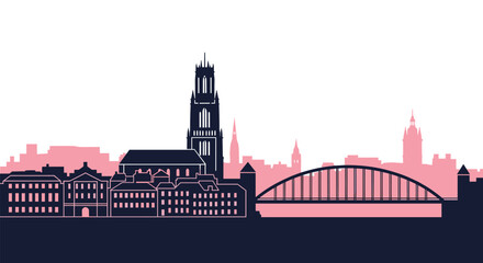 The Skyline of City in The Netherlands