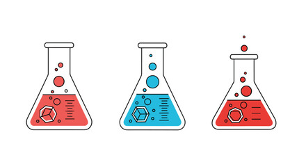 Lab Beakers And Chemical Reaction Experiment Equipment