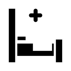 Obraz premium Hospital icon, on transparent background, flat line design, vector illustration