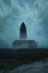 Mystical Guardian Amidst Celestial Secrets: Unveiling Ancient Mysteries Beyond the Veil of Reality