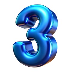 Naklejka premium 3d silver number 3