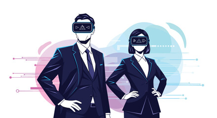 Metaverse Business Team In Virtual Reality World Concept
