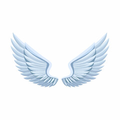 Pair of Elegant Light Blue Angel Wings  High-Resolution Illustration