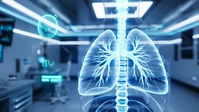 Lungs hologram in laboratory