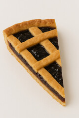 crostata slice isolated on white 