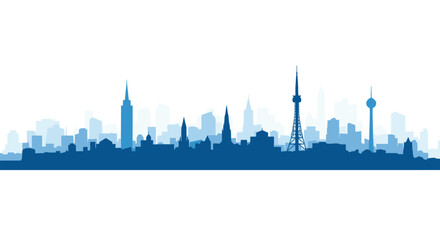 City Skyline Silhouette Across The World At Peace