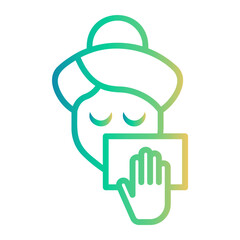 wash face Line Gradient Icon