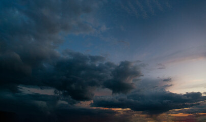 Beautiful sunset sky with amazing colorful clouds