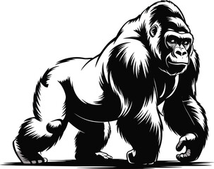 Vector black silhouette of a animals on a white background