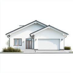 Elegant Modern House Exterior Design , PNG isolated cut out image