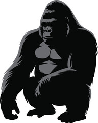Vector black silhouette of a animals on a white background
