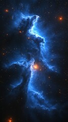 Fototapeta premium Stunning view of blue and orange cosmic clouds in deep space during a star formation event