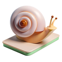 Playful 3D Snail on a Pastel Platform