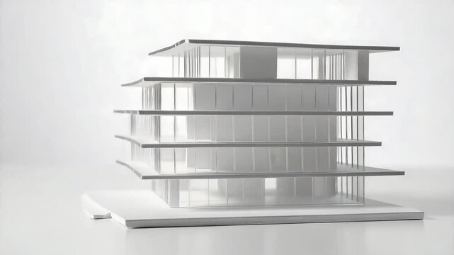 White Architectural Model Of Multi-Story Building