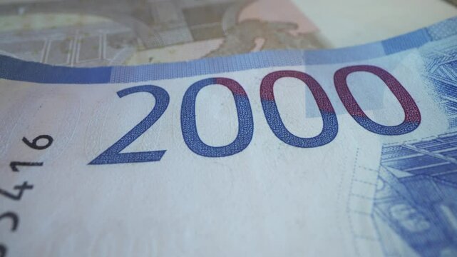 2000 Ruble Banknote. Russian money paper.