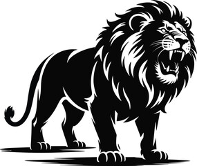 Vector black silhouette of a animals on a white background