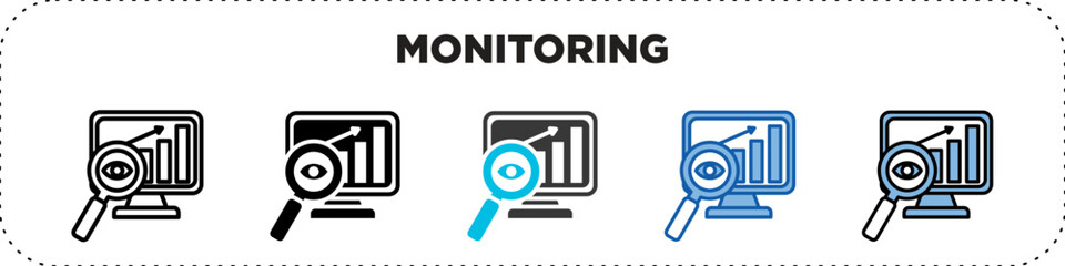 Monitoring Icon Pack Line Glyph