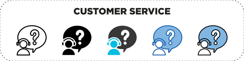 Customer Service Icon Pack Line Glyph