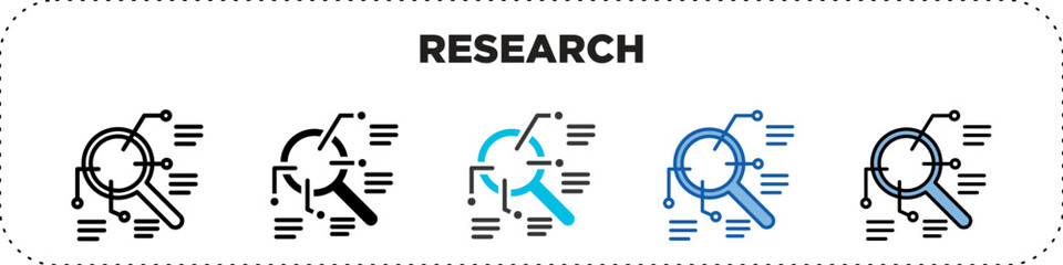 Research Icon Pack Line Glyph