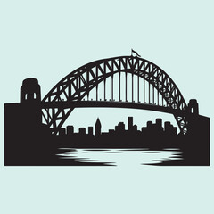 Obraz premium Silhouette of Australia’s Harbor Bridge Landmark