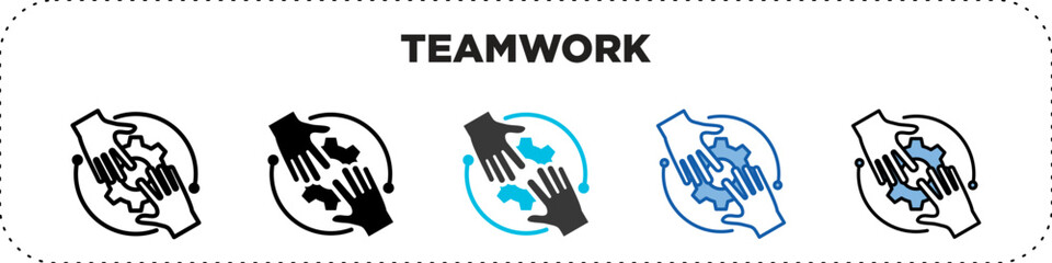 Teamwork Icon Pack Line Glyph