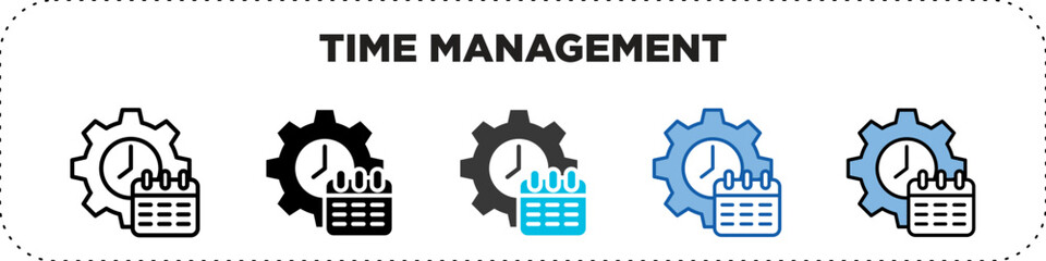 Time Management Icon Pack Line Glyph