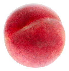 Japanese Snow White Peach drop from the air isolated on white background, Fresh White Peach on White Background With clipping path.