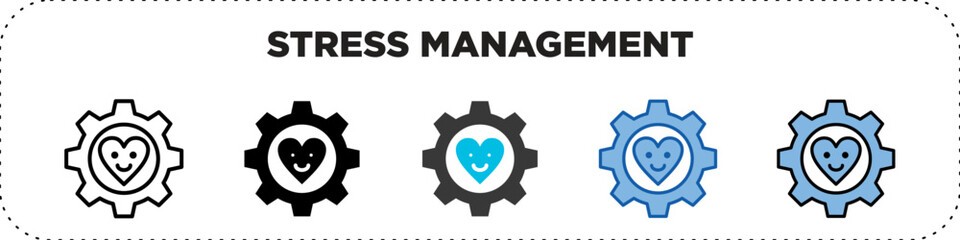 Stress Management Icon Pack Line Glyph
