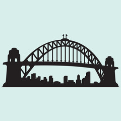 Fototapeta premium Australia Harbor Bridge Silhouette
