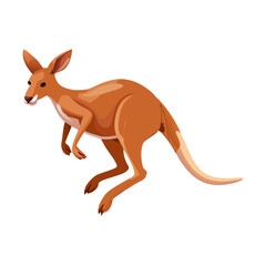 Red Kangaroo Jumping Vector. Cartoon Australian Marsupial Animal Illustration