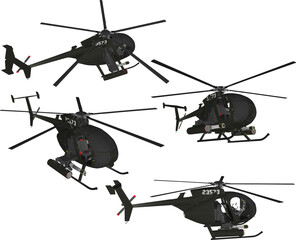 Fototapeta premium silhouette vector illustration of combat helicopter vehicle design with advanced and modern automatic weapons for air combat