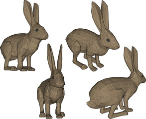 silhouette vector illustration design of farm animal rabbit for meat stock