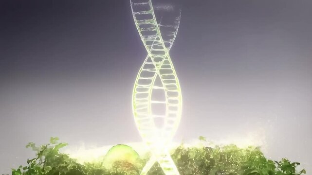 The concept of healthy eating. Healthy foods affect DNA and human health.