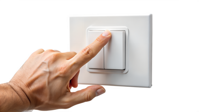 hand with light switch