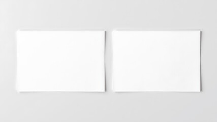 Two blank white square cards are presented side by side on a clean light gray background ready for design