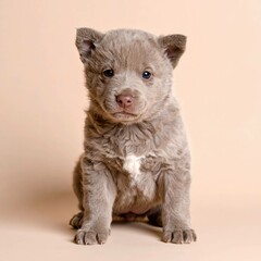 Obraz premium Retrato Adorable de Cachorro Mudi sobre Fondo Pastel, Generated image