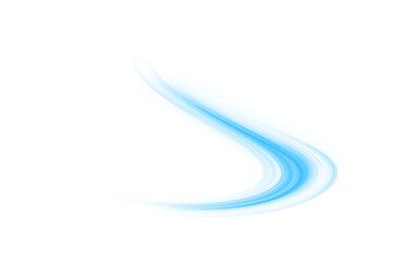 Glowing blue laser speed trail PNG with motion blur and city light streaks. Futuristic energy lines on blue background for modern tech art, sci-fi design or abstract overlays
