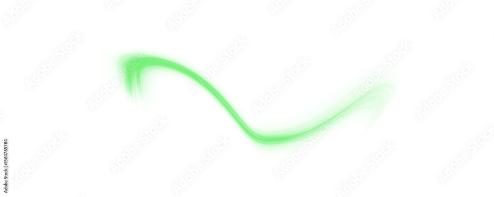 Poster glowing green laser trace png with motion blur and urban light stripes. futuristic energy lines on g