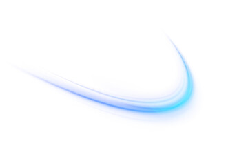 Glowing blue laser speed trail PNG with motion blur and city light streaks. Futuristic energy lines on blue background for modern tech art, sci-fi design or abstract overlays