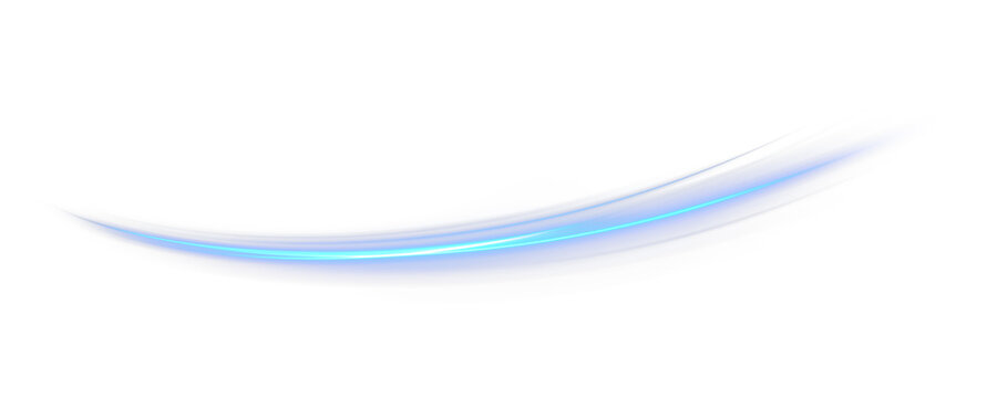 Glowing blue laser speed trail PNG with motion blur and city light streaks. Futuristic energy lines on blue background for modern tech art, sci-fi design or abstract overlays