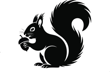 Vector black silhouette of a animals on a white background