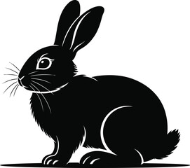 Vector black silhouette of a animals on a white background