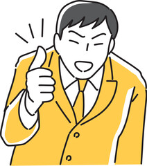 グッドポーズをとる男性社員