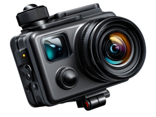 Video camera action cam isolated on transparent background