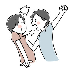 ケンカする子供のイラスト