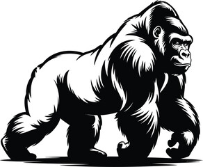 Vector black silhouette of a animals on a white background