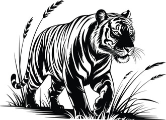 Vector black silhouette of a animals on a white background