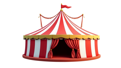Circus tent isolated on white