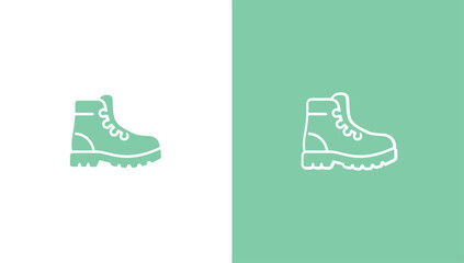 Hiking boot silhouette logo in minimalist vector style, generative ai