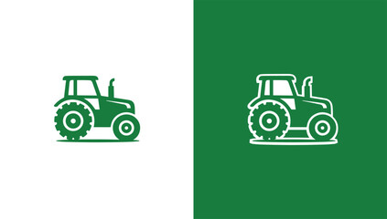 Agricultural tractor silhouette logo in minimalist vector style, generative ai